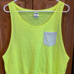 PINK Victoria’s Secret Tank Top. Size medium. Yellow color.